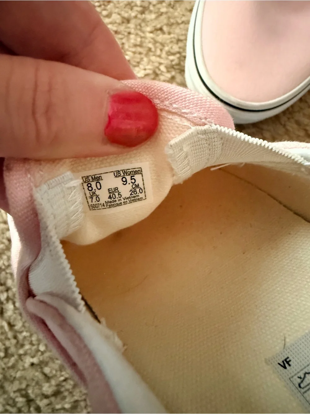 Vans Women’s Slip-On Sneakers in Pink Canvas